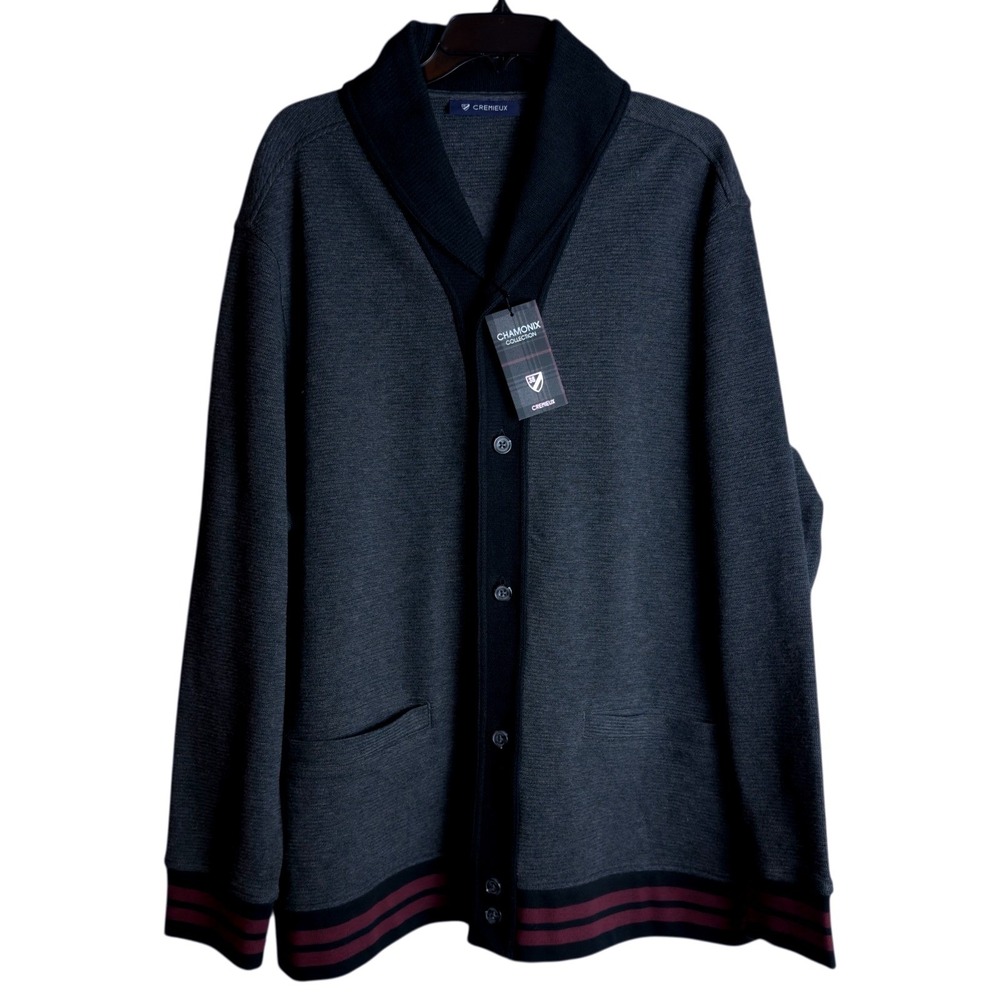 Daniel Cremieux 2XL Blue Label Gray Charcoal Cardigan Chamonix‎ Collection NWT